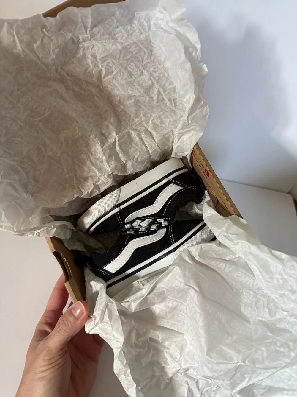 Vans Kids Black and White Low-Top Skate Sneakers